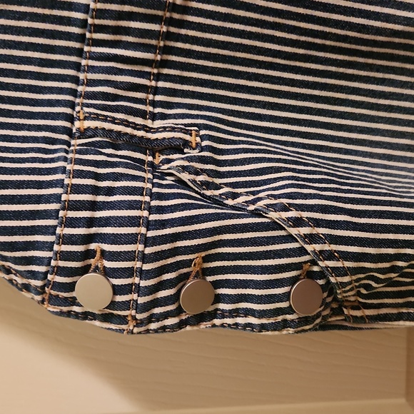 Bibs bib overalls jumper shorts striped blue & white XXL - Picture 3 of 5
